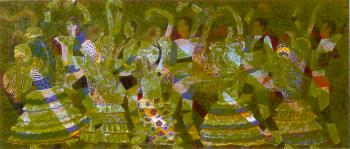 (El Punto de las Artes, junio 01) Photo : Aires sel Sur XIII monotipo (40 x 92 2001) Southern Airs XIII monotype