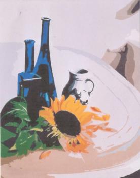 Tournesol à la bouteille bleue