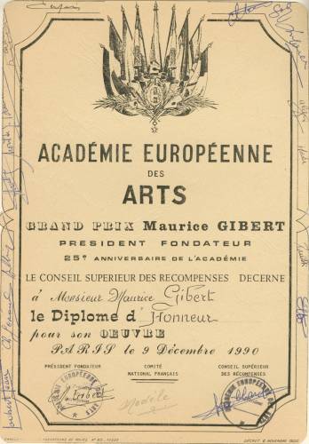 Création du grand prix Maurice Gibert pour le 25 eme anniversaire de l'académie